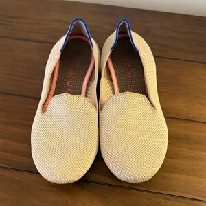 Rothy's Women's Cream and Blue Flats
